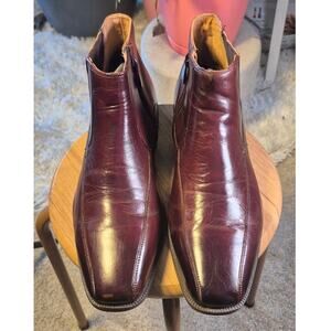 Vintage Florsheim Men's Ankle Side Zipper Leather Boots Size 11